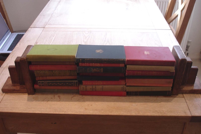 Old leather book display 14