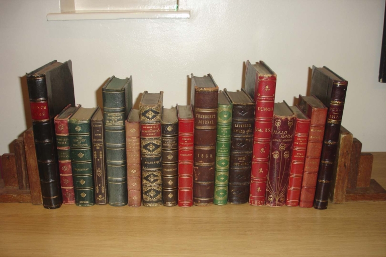 Old leather book display 15