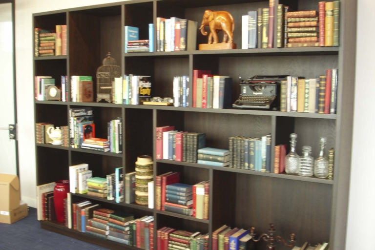 Old leather book display 17