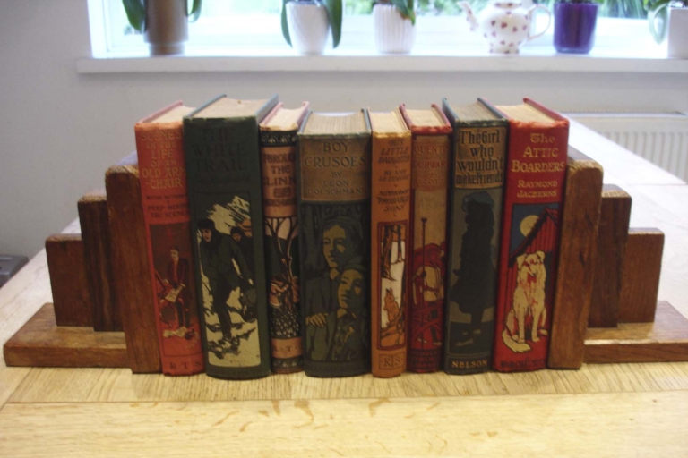 Old leather book display 18