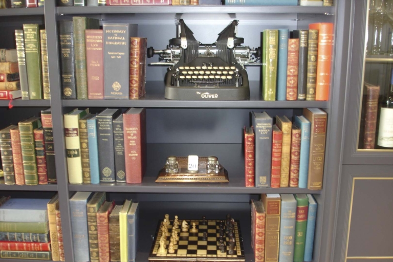 Old leather book display 2