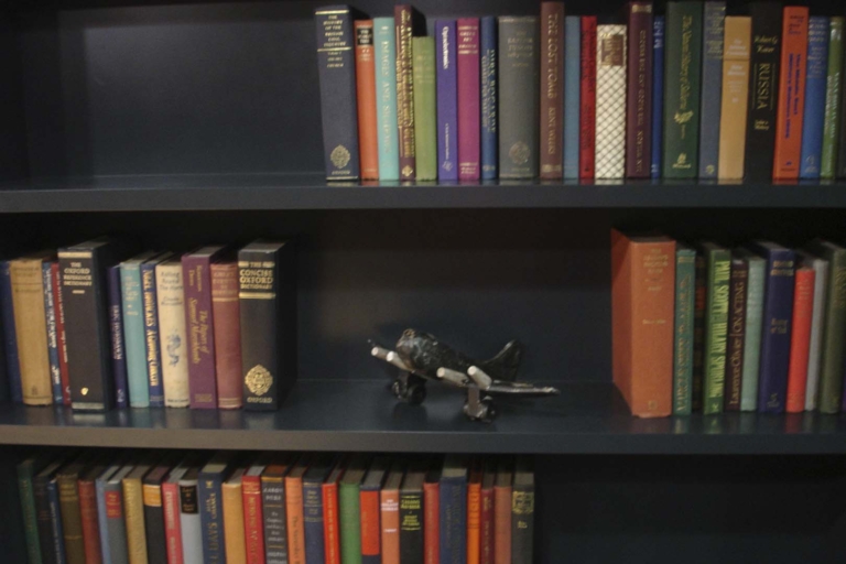 Old leather book display 21