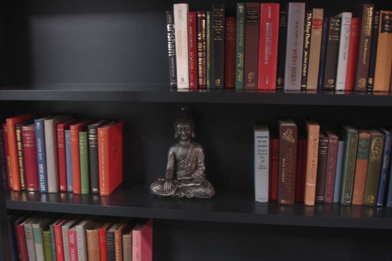 Old leather book display 22