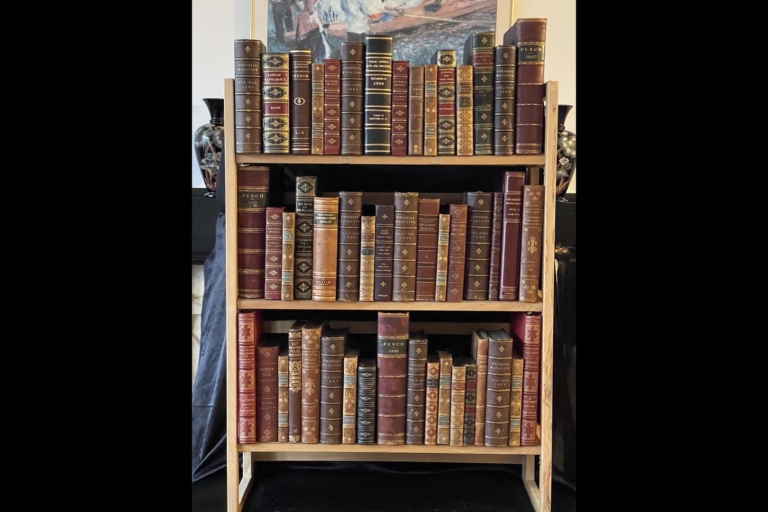 Old leather book display 25
