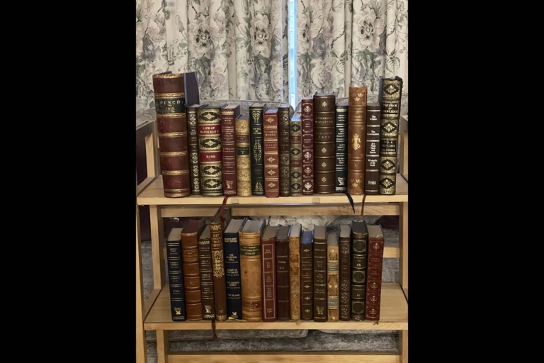 Old leather book display 26