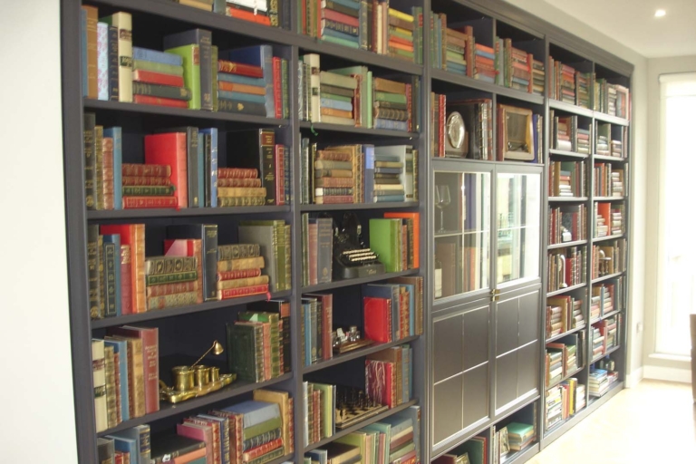 Old leather book display 3