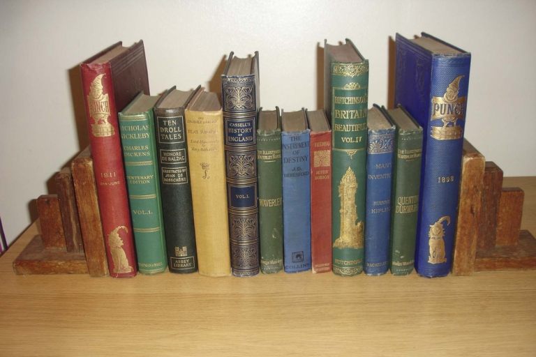Old leather book display 6