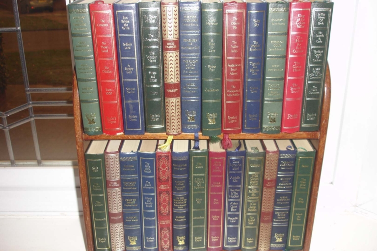 Old leather book display 8