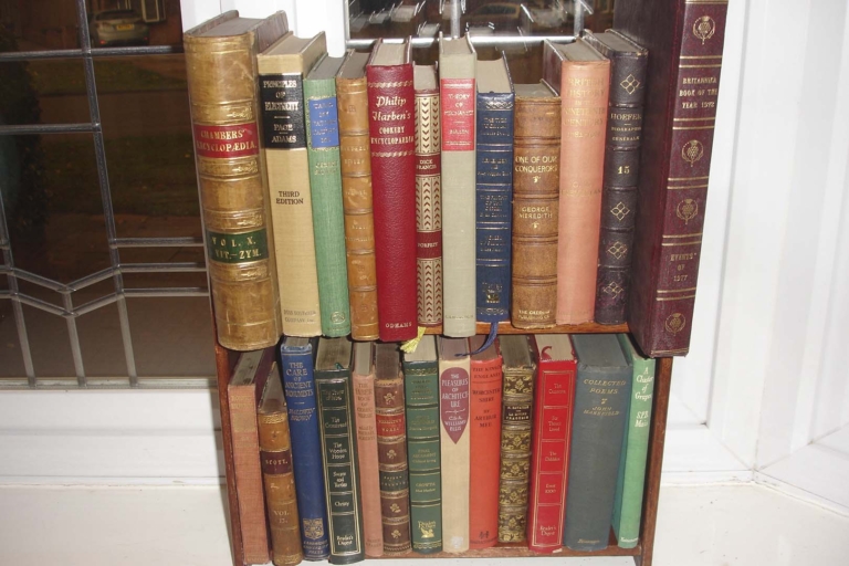 Old leather book display 9